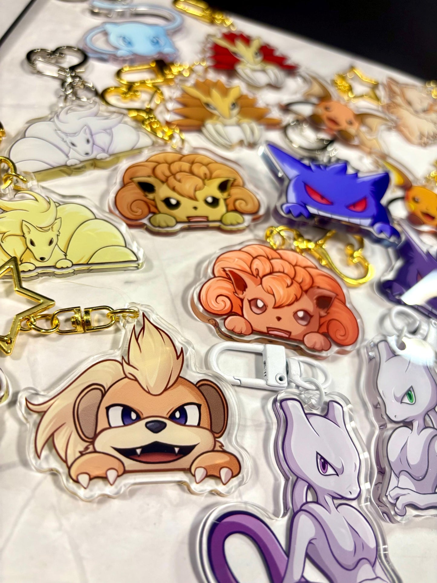 Double-sided Peeking Mons Acrylic Keychains | Shinies On Back