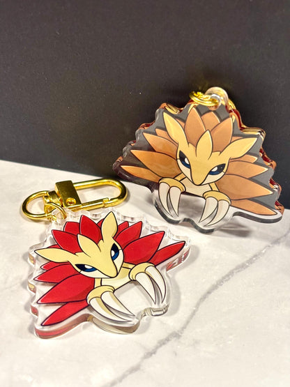 Double-sided Peeking Mons Acrylic Keychains | Shinies On Back