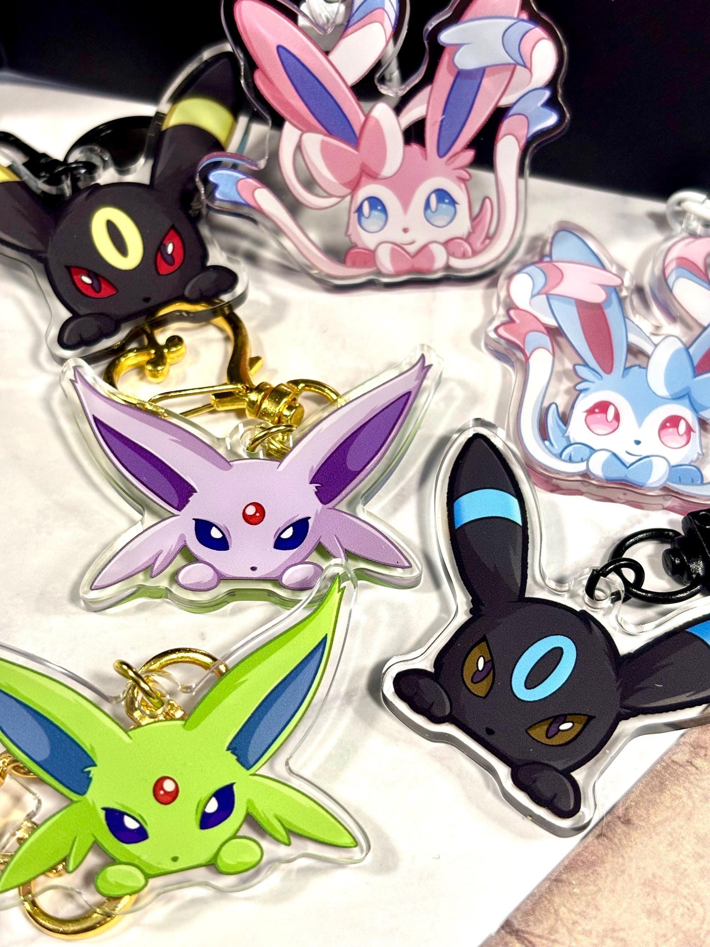 Vee Fanart Acrylic Keychain | Shiny Double-Sided Eeveelution Charm
