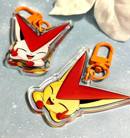 Victory Keychain | Double-Sided Shiny Acrylic Charm