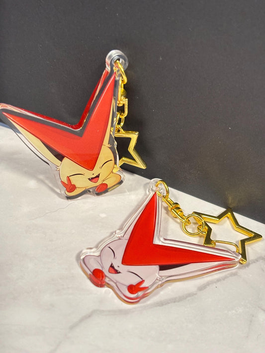 Victory Keychain | Double-Sided Shiny Acrylic Charm