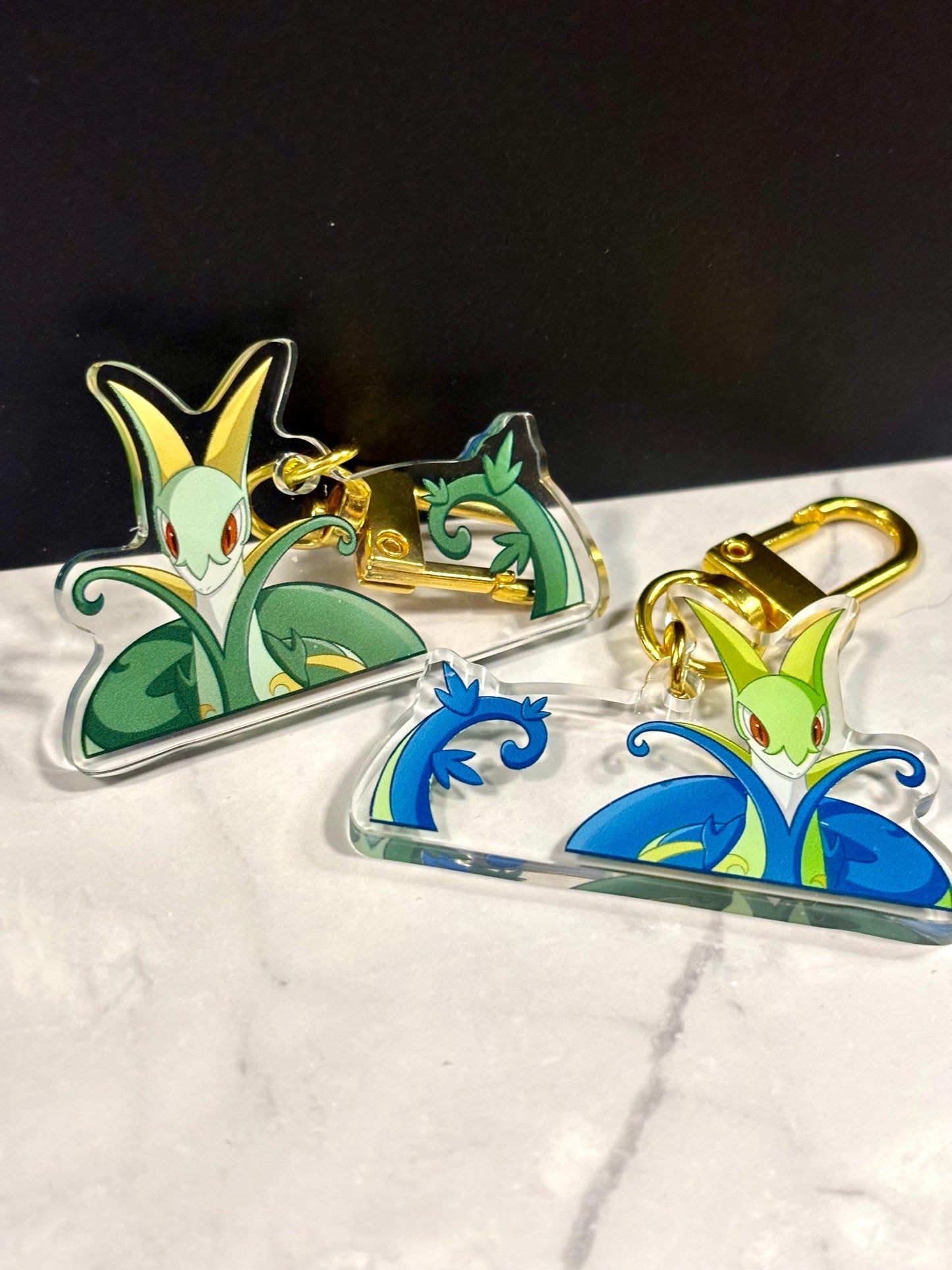 Grass Starter Fanart Acrylic Keychain: Double-Sided Starter Charm