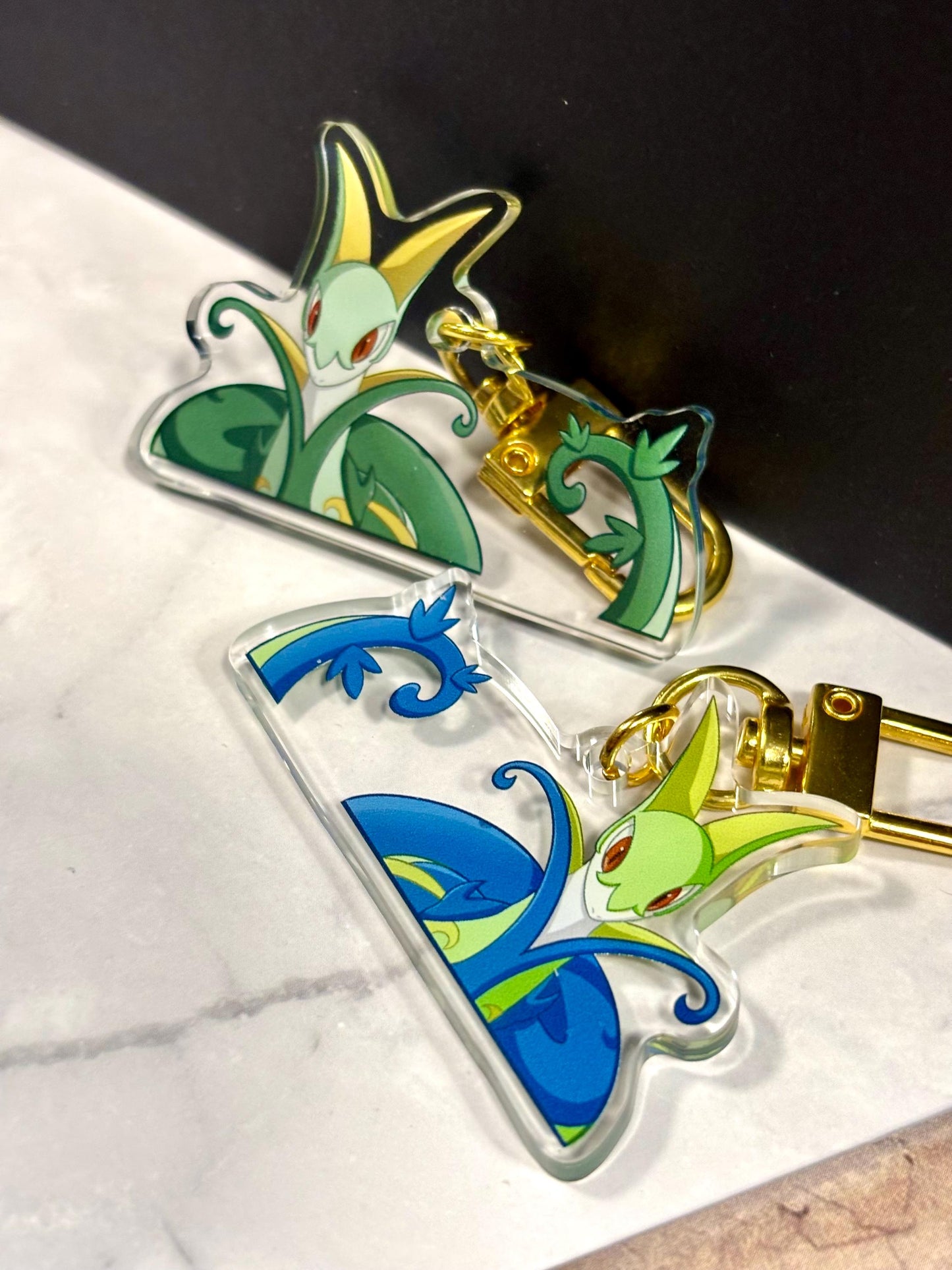 Grass Starter Fanart Acrylic Keychain: Double-Sided Starter Charm