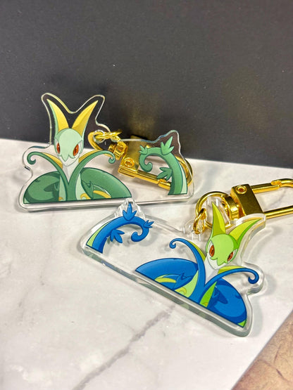 Grass Starter Fanart Acrylic Keychain: Double-Sided Starter Charm