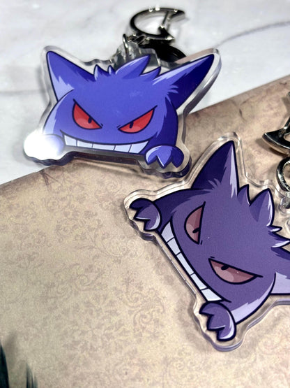 Double-sided Shiny Gengar Fanart 2 Inch Acrylic Keychain Charm