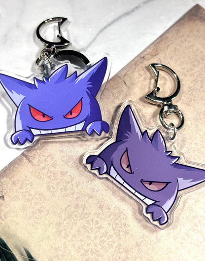 Double-sided Shiny Gengar Fanart 2 Inch Acrylic Keychain Charm