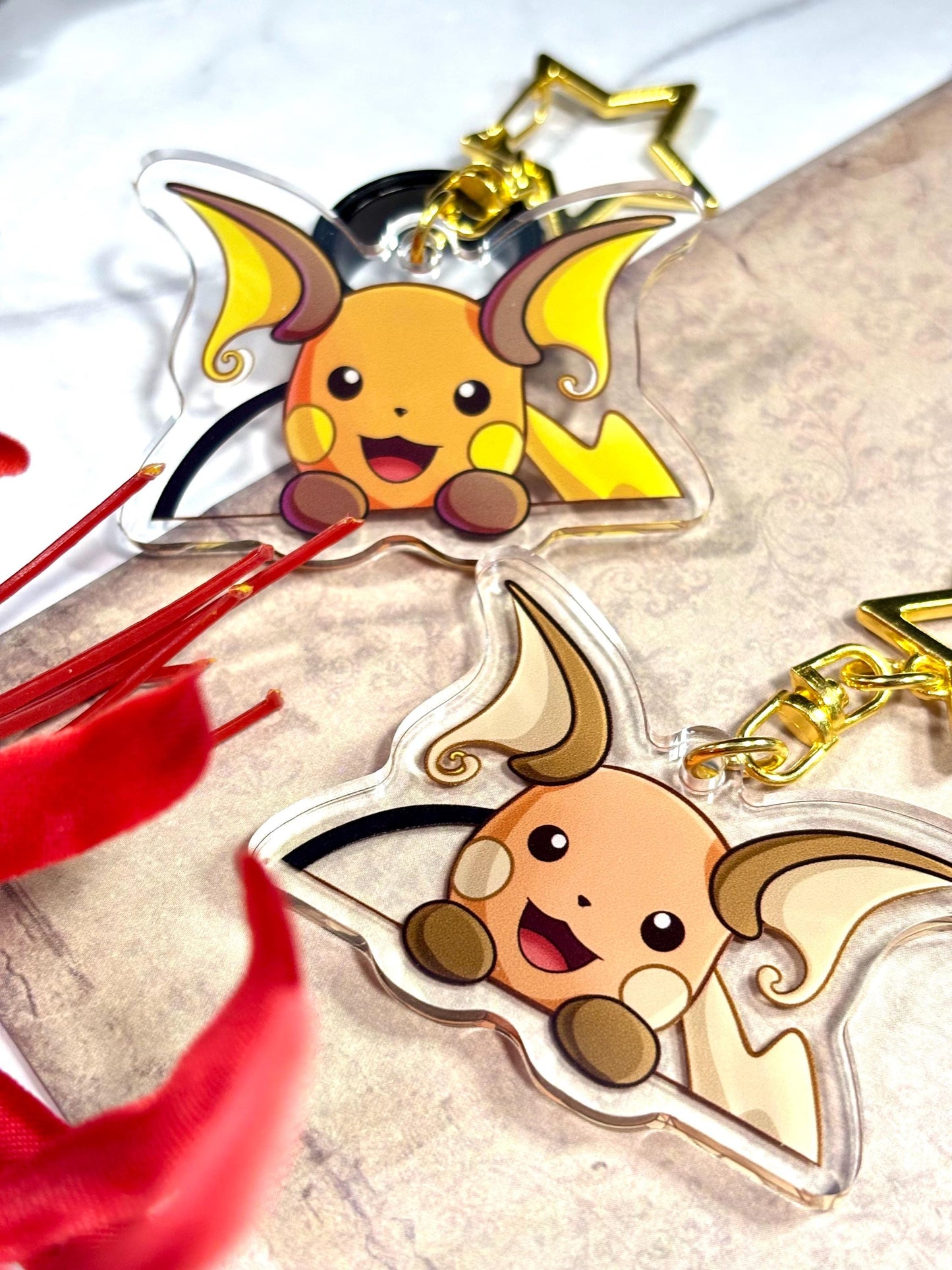 Double-sided Shiny Electric Rat Fanart Keychain | 2” Acrylic Charm
