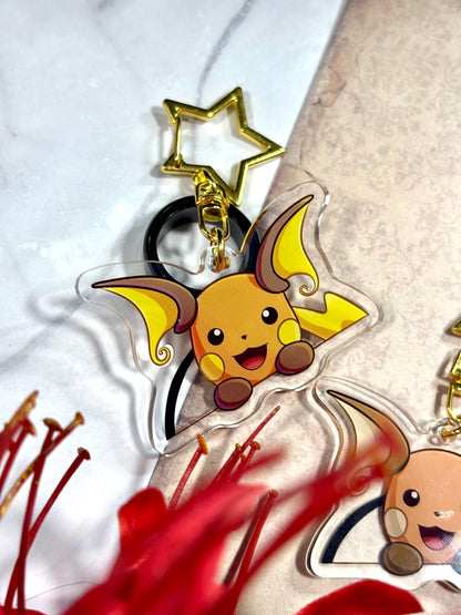 Double-sided Shiny Electric Rat Fanart Keychain | 2” Acrylic Charm