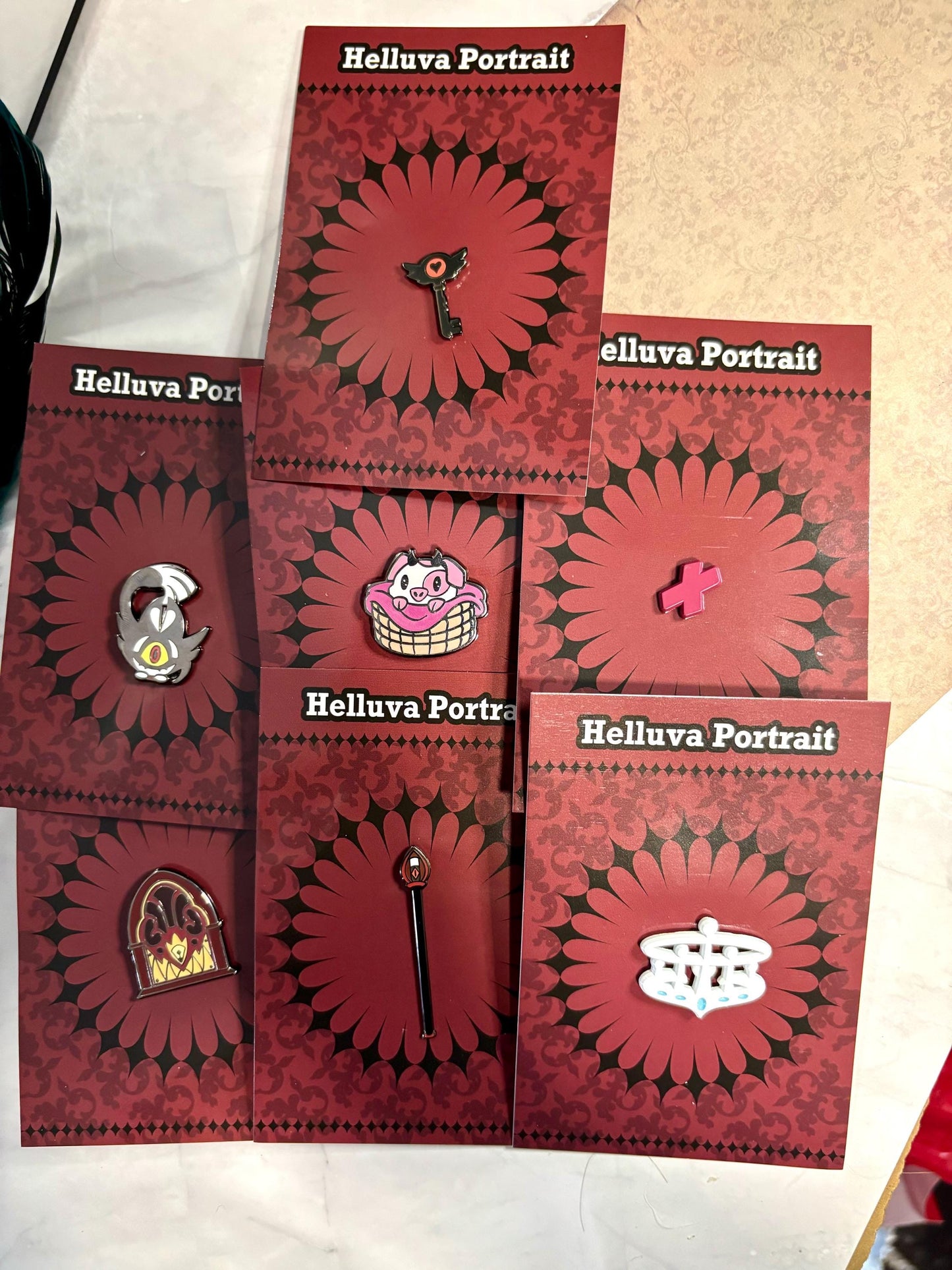 Hazbin Hotel Enamel Pins: Alastor, Sera, Vaggie, Fat Nuggets, Keekee