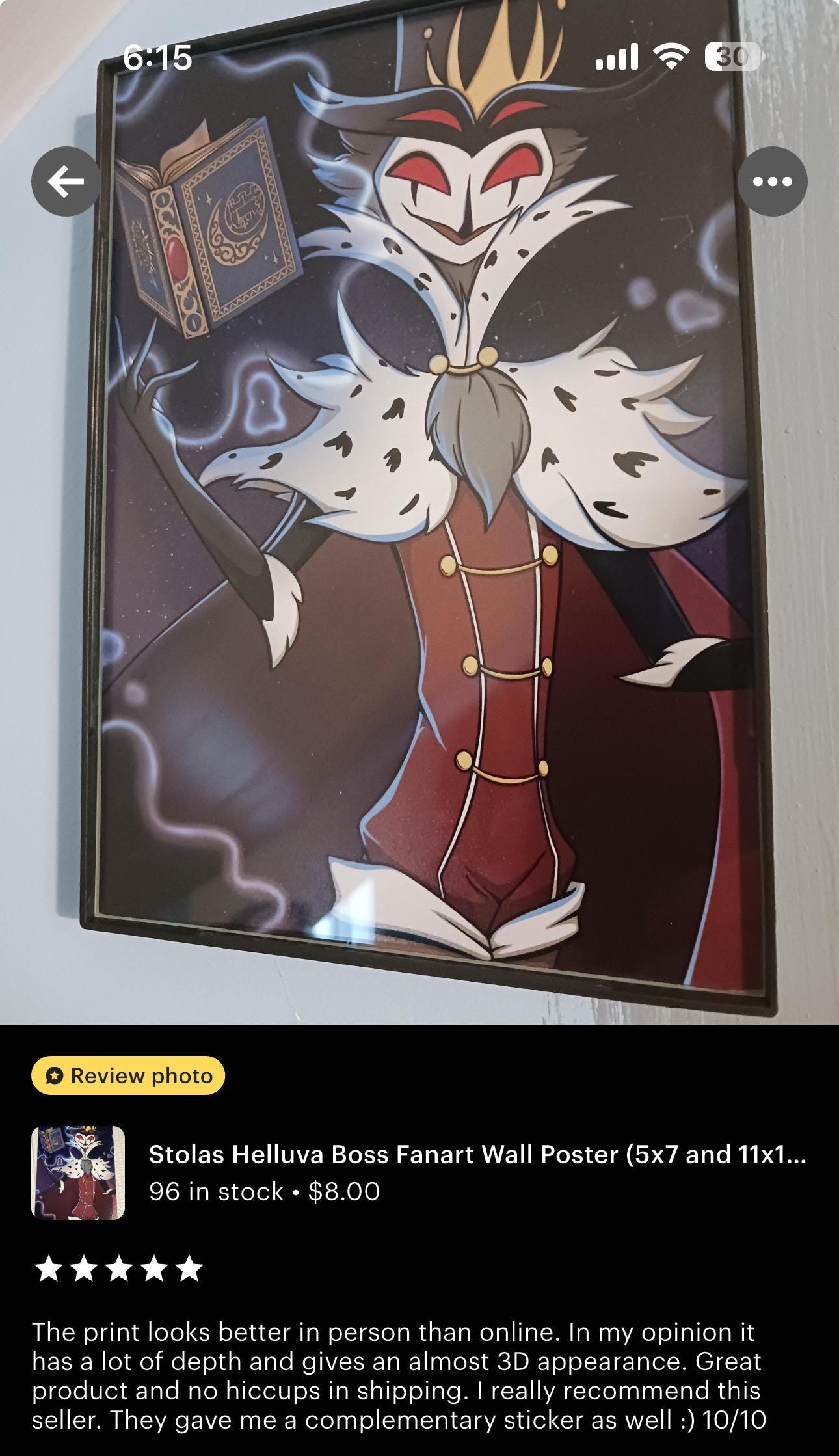 Stolas Helluva Boss Fanart Wall Poster (5x7 and 11x17 Unframed Art Print)