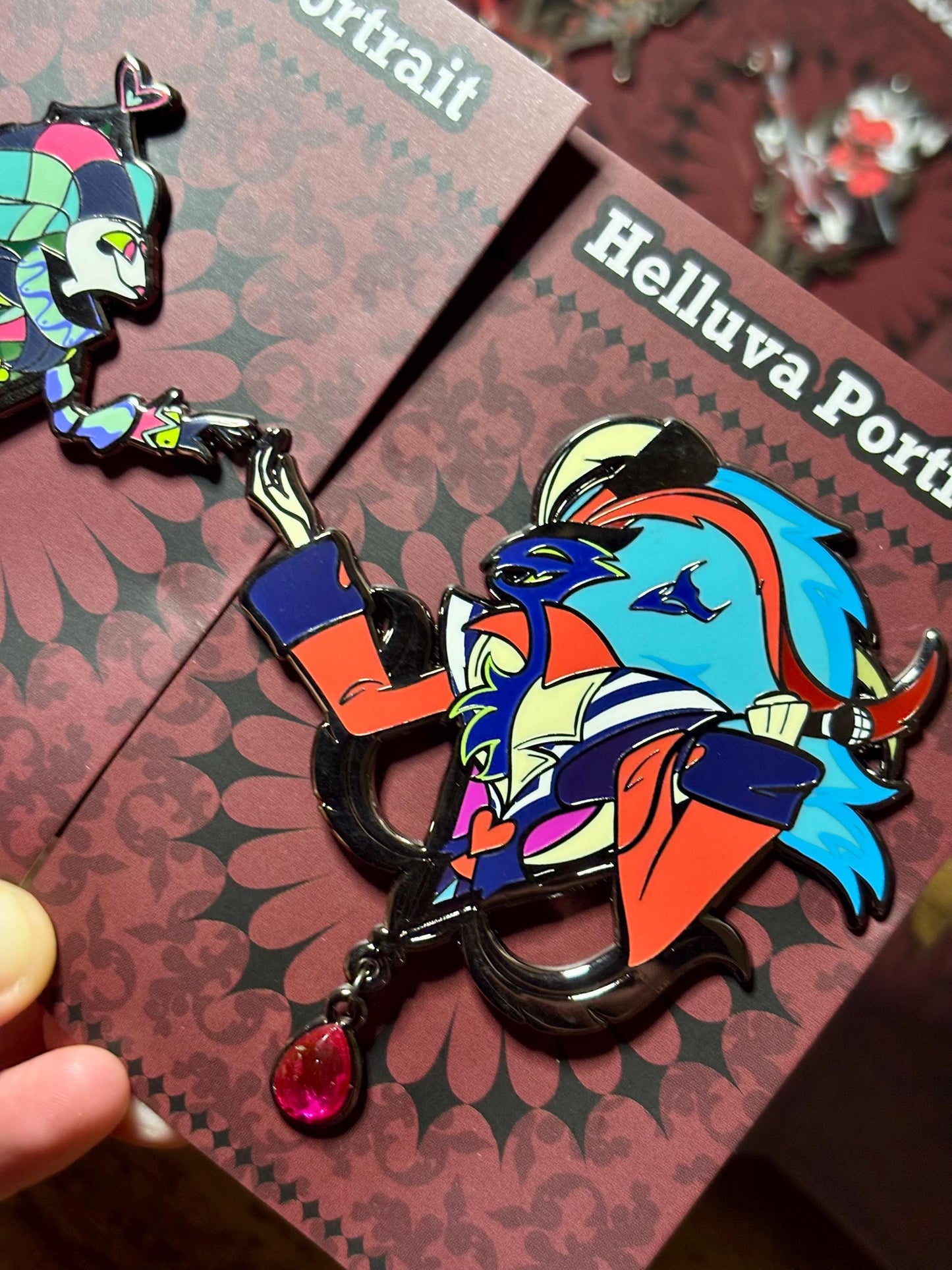 Fizzaroli and Asmodeus Portrait Enamel Pin | Helluva Boss (Fizz and Ozzie) Fanart