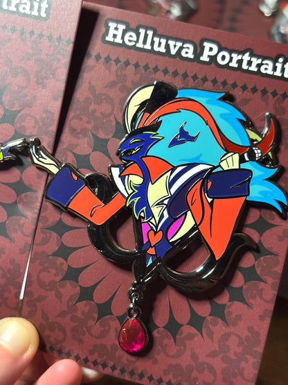 Fizzaroli and Asmodeus Portrait Enamel Pin | Helluva Boss (Fizz and Ozzie) Fanart