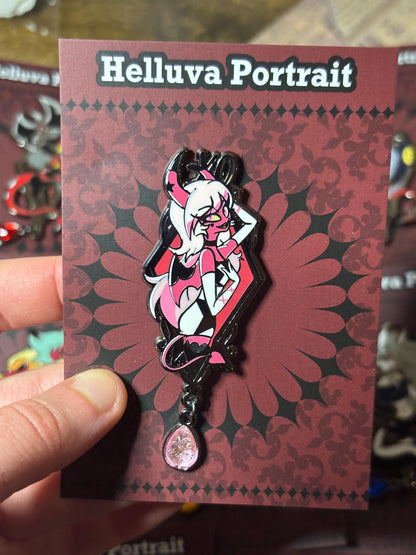 Verosika Portrait Enamel Pin | Helluva Boss Fanart