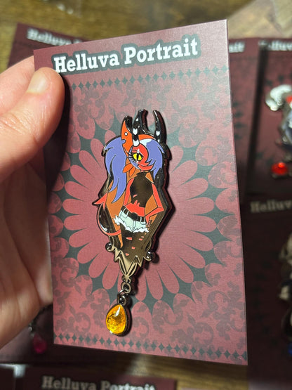 Sallie May Portrait Enamel Pin | Helluva Boss Fanart