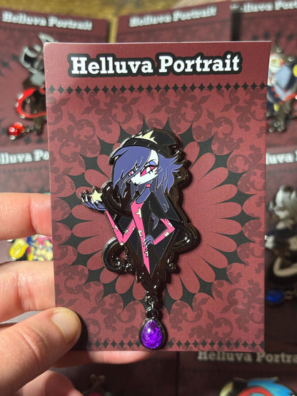 Octavia Portrait Enamel Pin | Helluva Boss Fanart