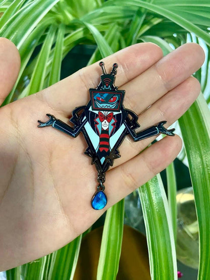 Valentino Portrait Enamel Pin | Hazbin Hotel Fanart
