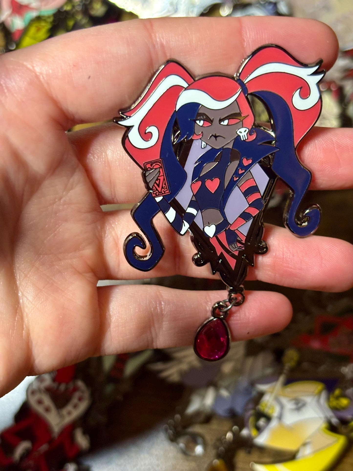 Vox Portrait Enamel Pin | Hazbin Hotel Fanart