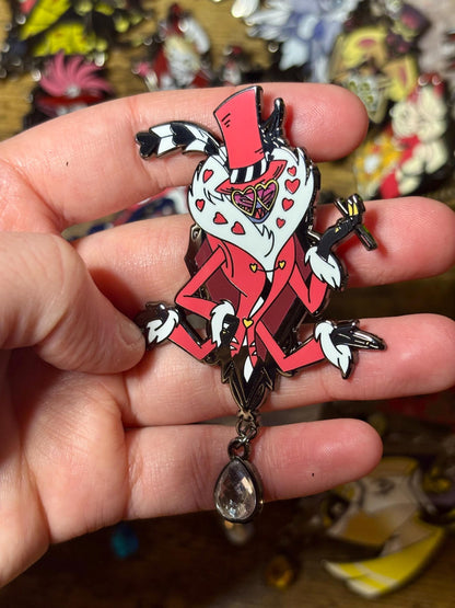 Valentino Portrait Enamel Pin | Hazbin Hotel Fanart