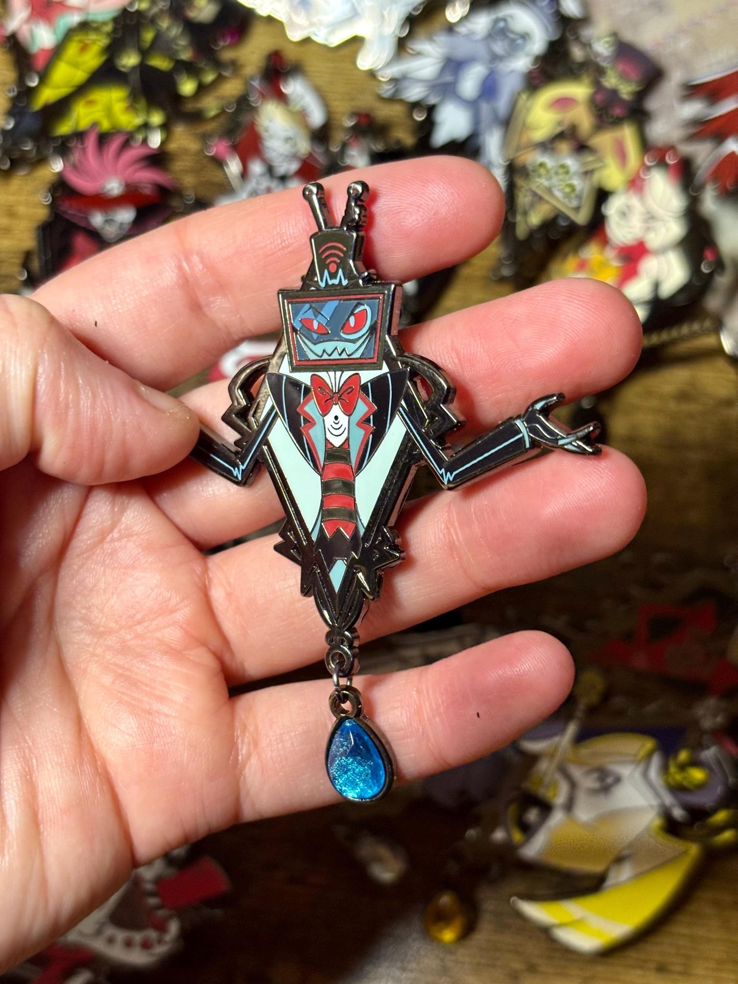 Vox Portrait Enamel Pin | Hazbin Hotel Fanart