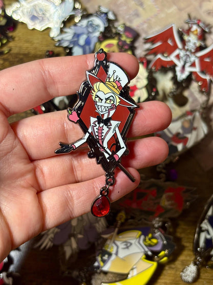 Lucifer Portrait Enamel Pin | Hazbin Hotel Fanart