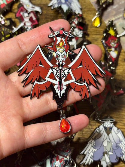 Lucifer Portrait Enamel Pin | Hazbin Hotel Fanart