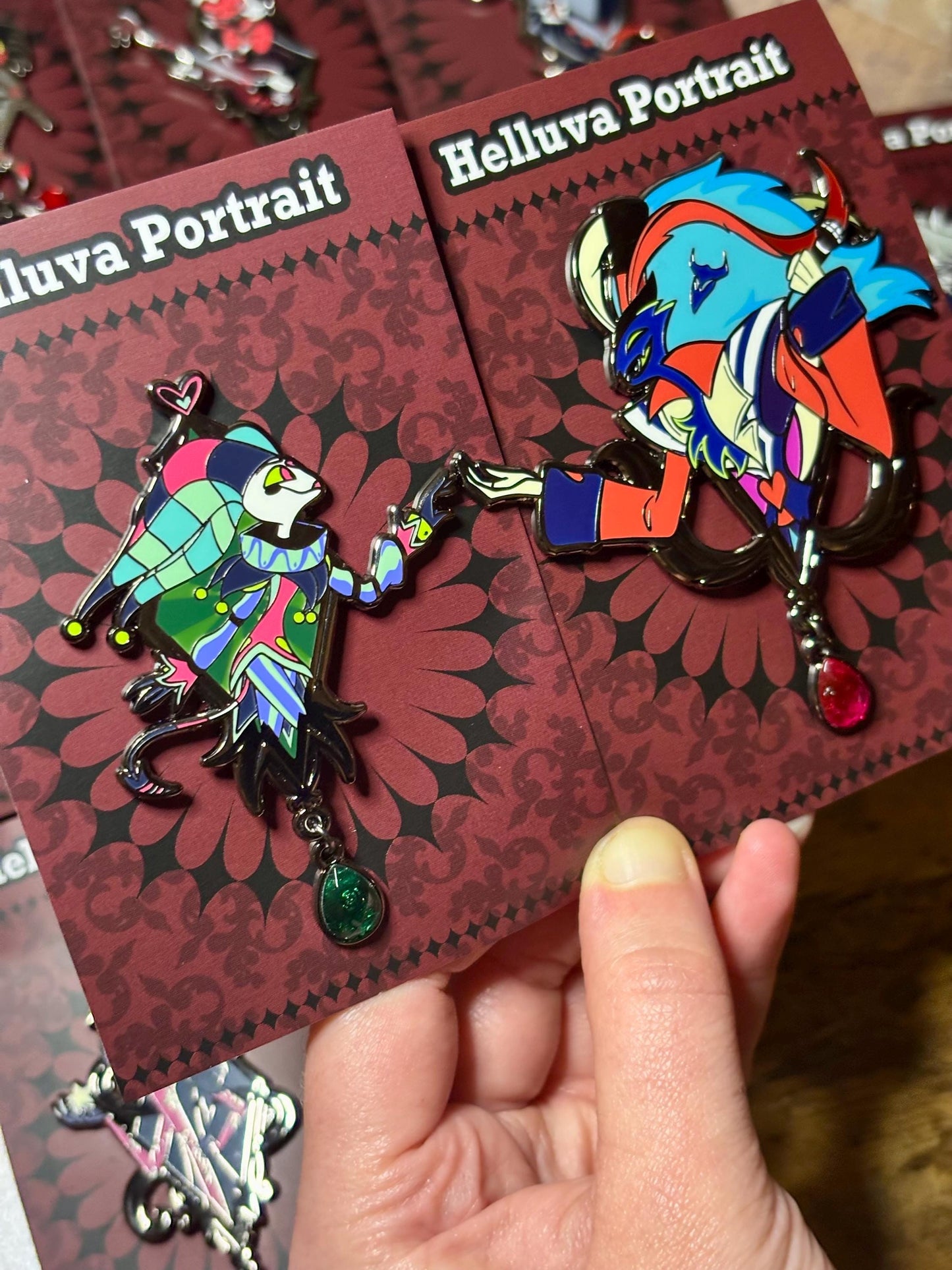 Fizzaroli and Asmodeus Portrait Enamel Pin | Helluva Boss (Fizz and Ozzie) Fanart