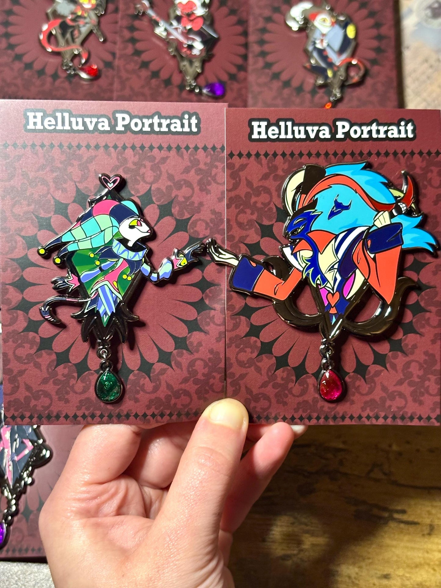 Fizzaroli and Asmodeus Portrait Enamel Pin | Helluva Boss (Fizz and Ozzie) Fanart