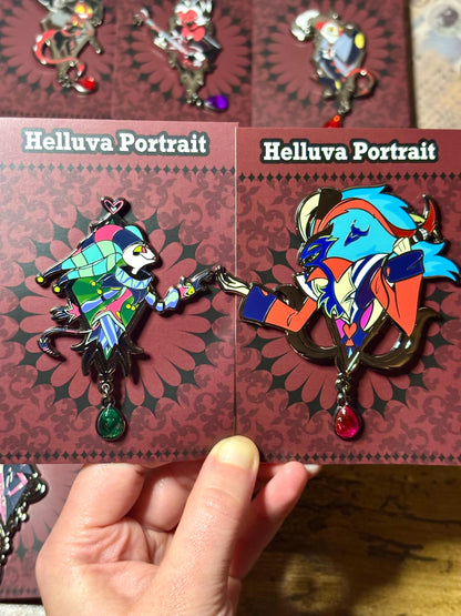 Fizzaroli and Asmodeus Portrait Enamel Pin | Helluva Boss (Fizz and Ozzie) Fanart