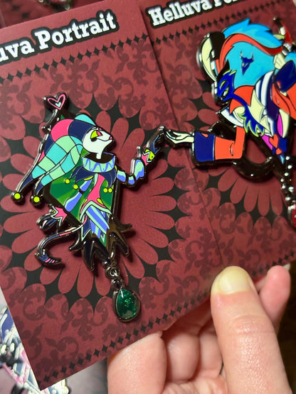 Fizzaroli and Asmodeus Portrait Enamel Pin | Helluva Boss (Fizz and Ozzie) Fanart