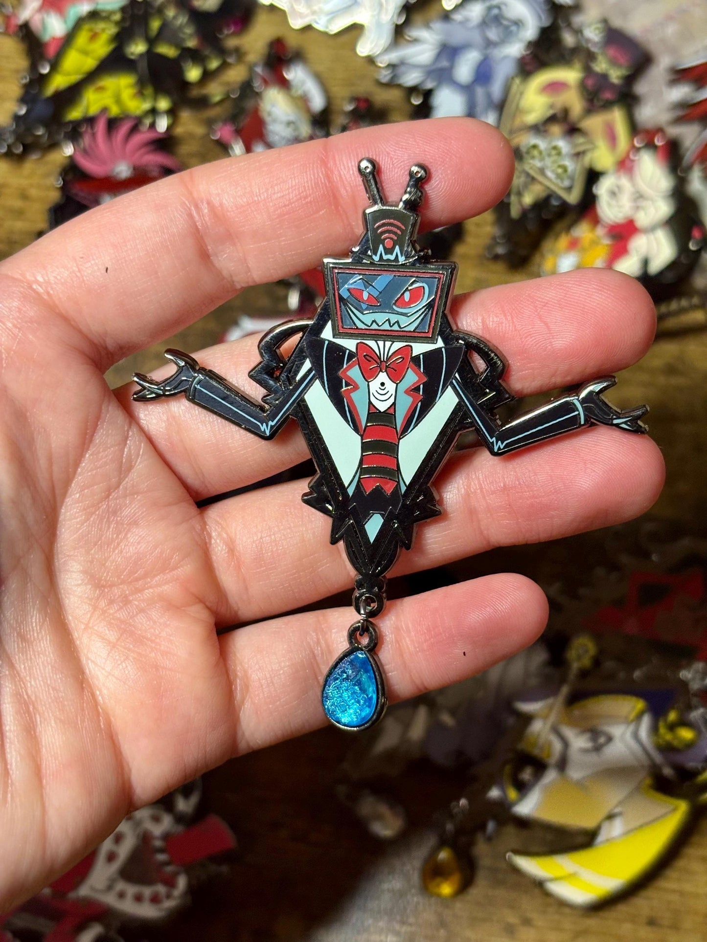 Valentino Portrait Enamel Pin | Hazbin Hotel Fanart