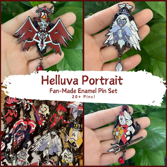 Hellaverse Enamel Pin Portraits | Hazbin Hotel & Helluva Boss Hard Enamel Pins