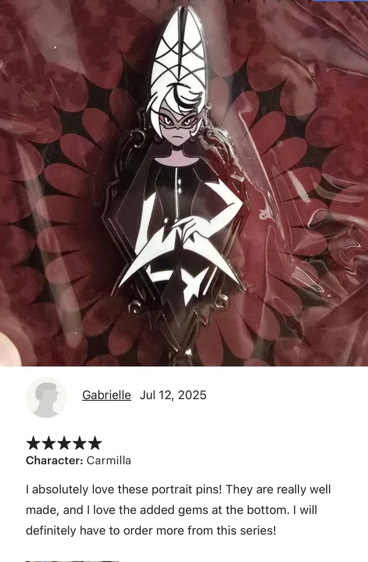 Lute Portrait Enamel Pin | Hazbin Hotel Fanart