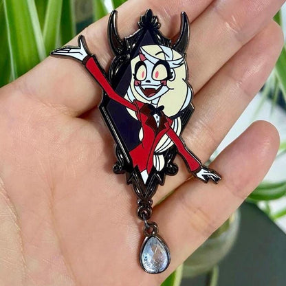 Demon Charlie Portrait Enamel Pin | Hazbin Hotel Fanart