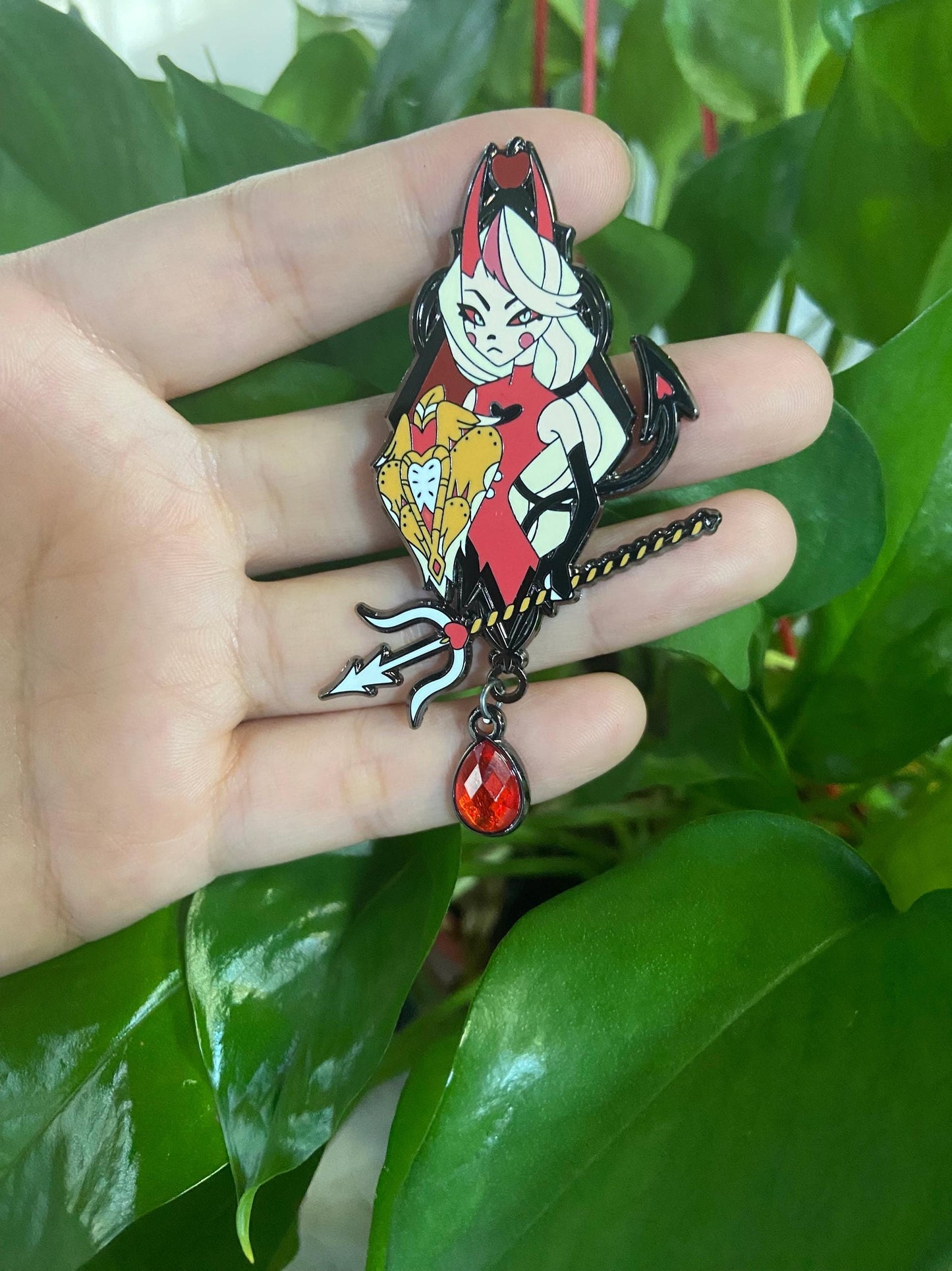 Demon Charlie Portrait Enamel Pin | Hazbin Hotel Fanart