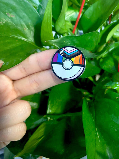 Rainbow Progressive Pride Ball Pin (1.5” - Black Nickel)