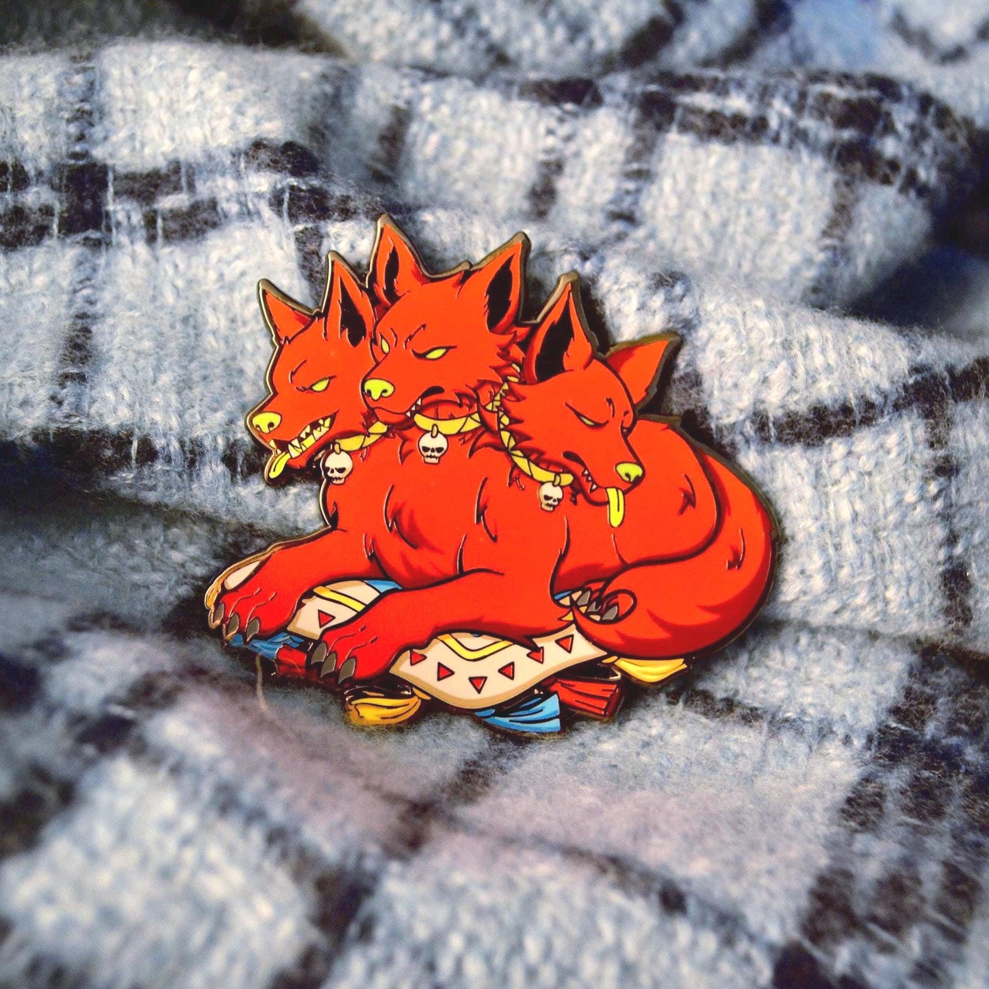 Cerberus Hard Enamel Pin | 2.75” Hades Fanart