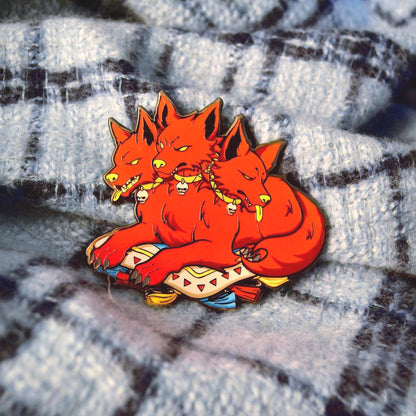 Cerberus Hard Enamel Pin | 2.75” Hades Fanart