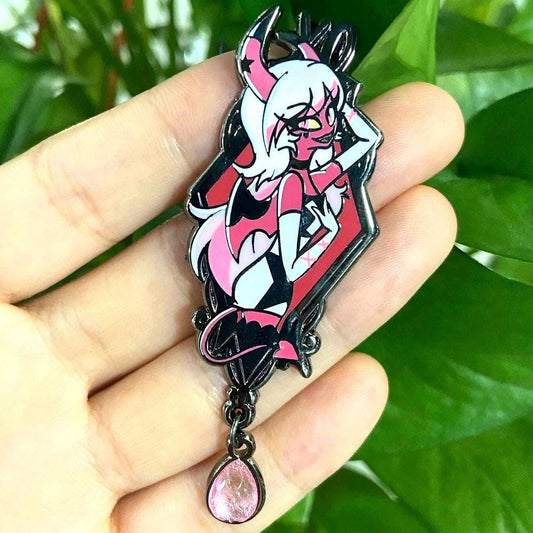 Verosika Portrait Enamel Pin | Helluva Boss Fanart