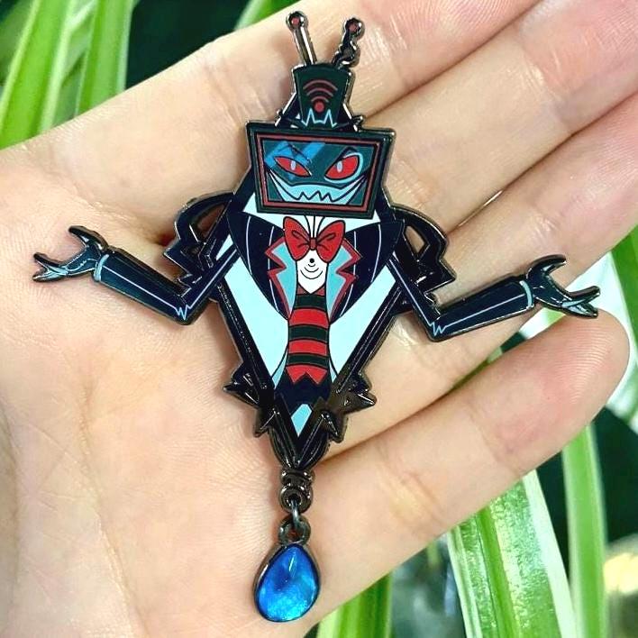 Vox Portrait Enamel Pin | Hazbin Hotel Fanart