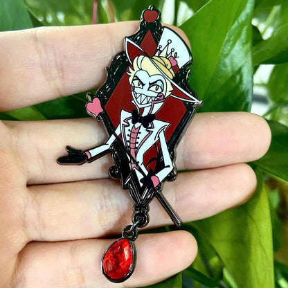 Lucifer Portrait Enamel Pin | Hazbin Hotel Fanart