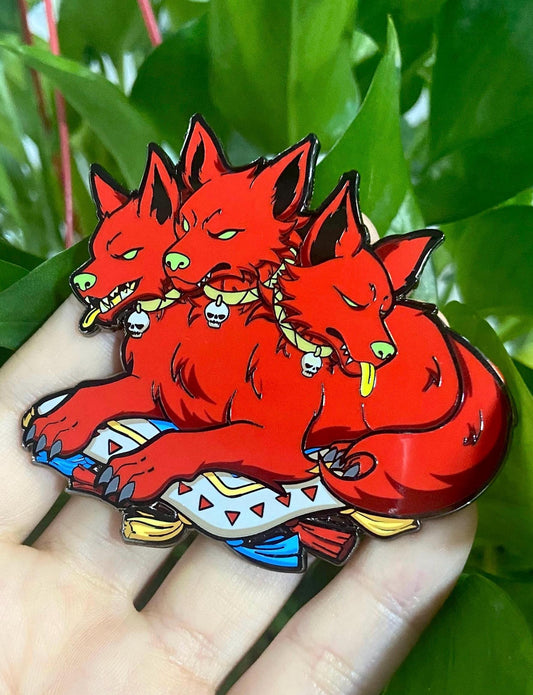Cerberus Hard Enamel Pin | 2.75” Hades Fanart