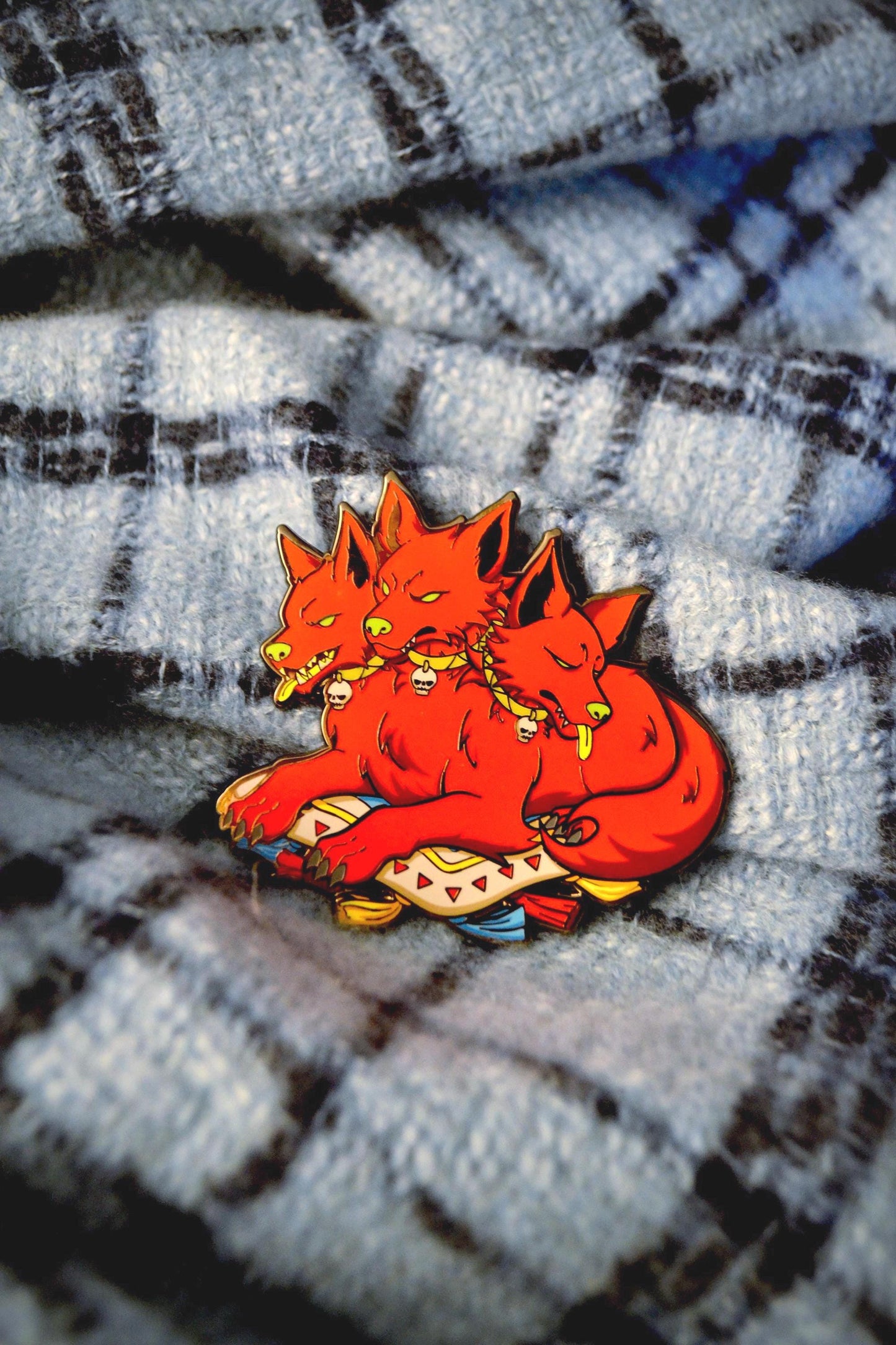 Cerberus Hard Enamel Pin | 2.75” Hades Fanart