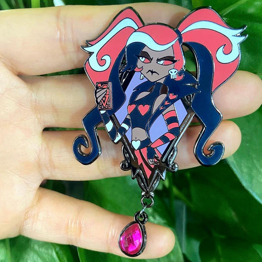 Velvette Portrait Enamel Pin | Hazbin Hotel Fanart