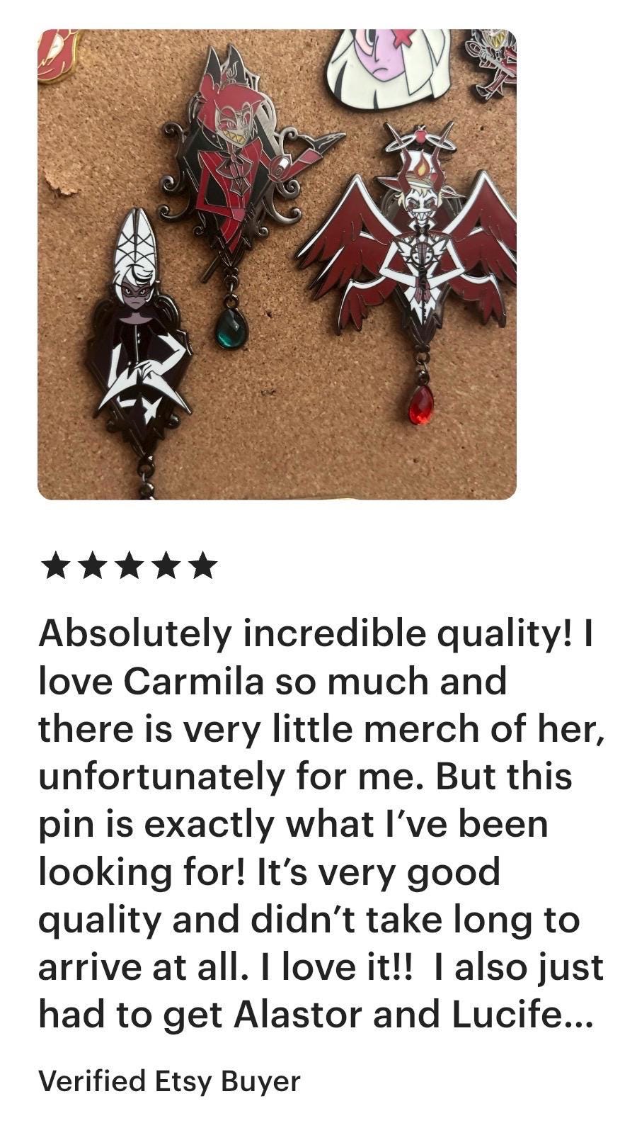 Carmilla Portrait Enamel Pin | Hazbin Hotel Fan-made Pin Set