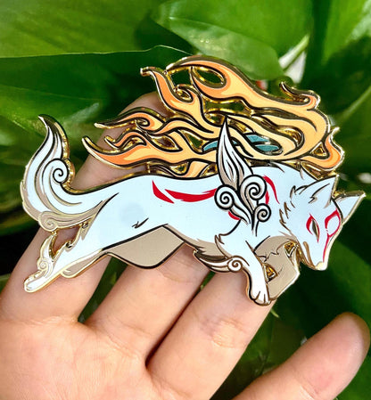 Amaterasu Hard Enamel Pin | 2.75” Okami Fanart