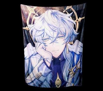 Sunday Honkai Star Rail Plush Blanket: Cozy Cafe Fanart (4’x5’)