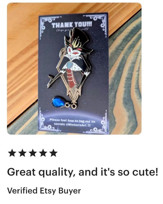 Stolas Portrait Enamel Pin | Helluva Boss Fan-made Merch