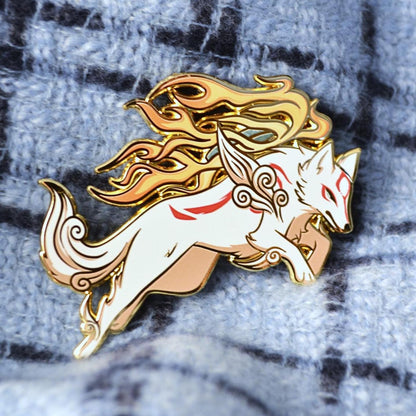 Amaterasu Hard Enamel Pin | 2.75” Okami Fanart