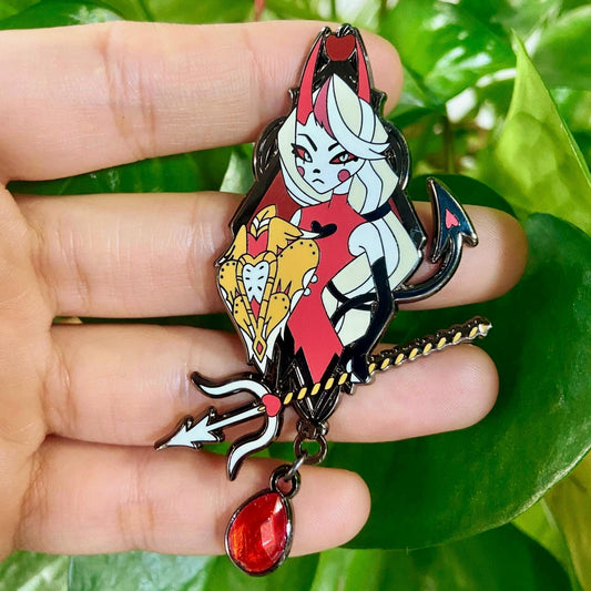 Demon Charlie Portrait Enamel Pin | Hazbin Hotel Fanart