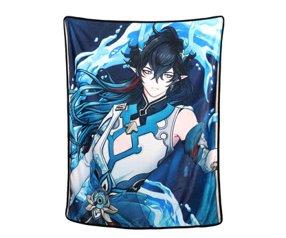 Imbibtor Lunae Plush Throw Blanket: Honkai Star Rail Dan Heng Fanart